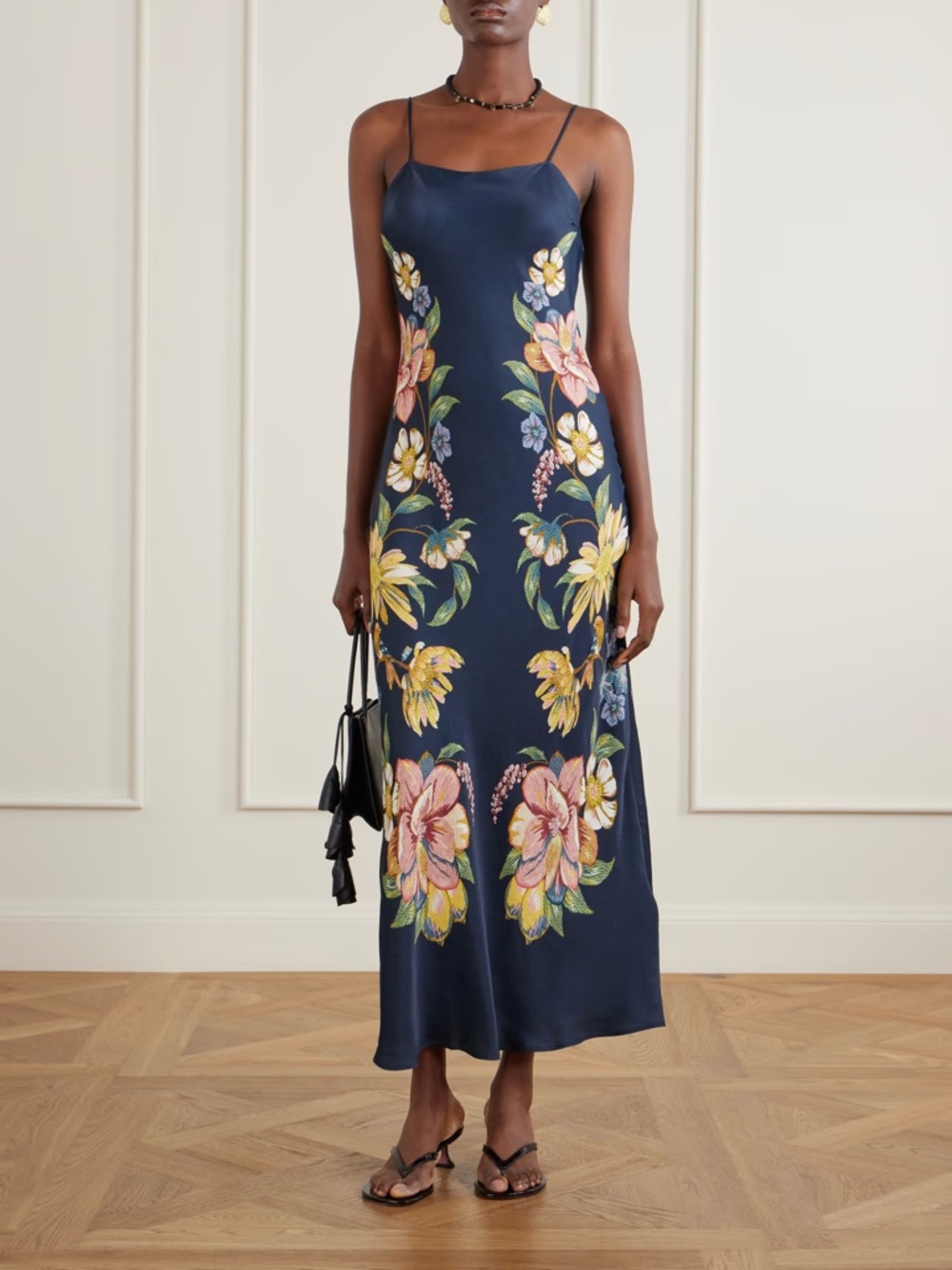 FARM Rio Dark Blue Maira Floral Lenzing™ Ecovero™ Viscose Maxi Dress Size XS NWT - Picture 12 of 16